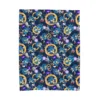 Sonic Blanket in the Gold Rings All-Over design with Sonic and gold rings on navy, shown flat
