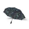 Side view of the dark teal Hellfire Club Stranger Things umbrella