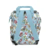 Back view of the light blue Super Mario diaper bag showing the padded straps.