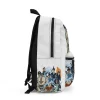 Side view of the white Team Avatar kids backpack with padded straps
