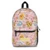Pastel pink Tigger and friends backpack with Pooh, Eeyore and Tigger, printed with a custom name.