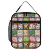 Woody, Buzz and Rex in a bright character grid on an insulated Toy Story school lunch bag