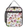 Pizza Planet alien icons scattered across a white personalized Toy Story insulated lunch box