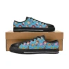 Blue Toy Story low-top canvas shoes with Woody, Buzz Lightyear and Jessie on a black sole.