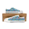 Woody and Buzz Lightyear Toy Story low-top sneakers in blue with a white sole for kids.
