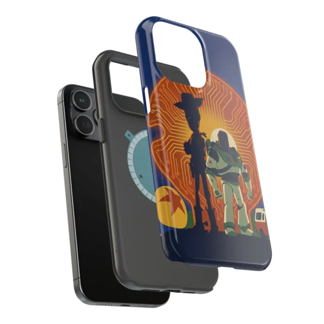Toy Story LilyPad silhouette MagSafe phone case showing the embedded magnet ring on the back.