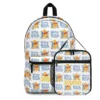 Classic Winnie the Pooh school backpack with its matching lunch bag leaning against the front pocket.